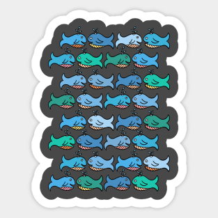 Cute and Colorful Whale Pattern Sticker